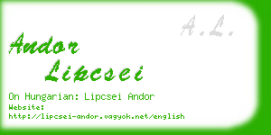 andor lipcsei business card